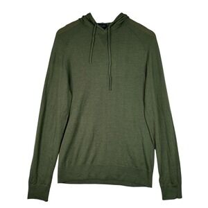 Good Man Brand Merino Wool Hoodie Olive Green Lightweight Knit Quiet Luxury
